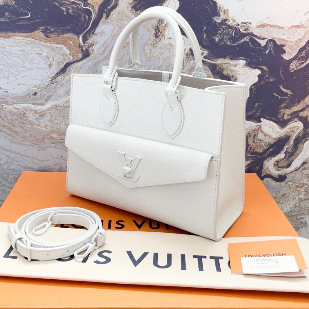 Louis Vuitton Lockme PM Soft White Calfskin Leather Tote